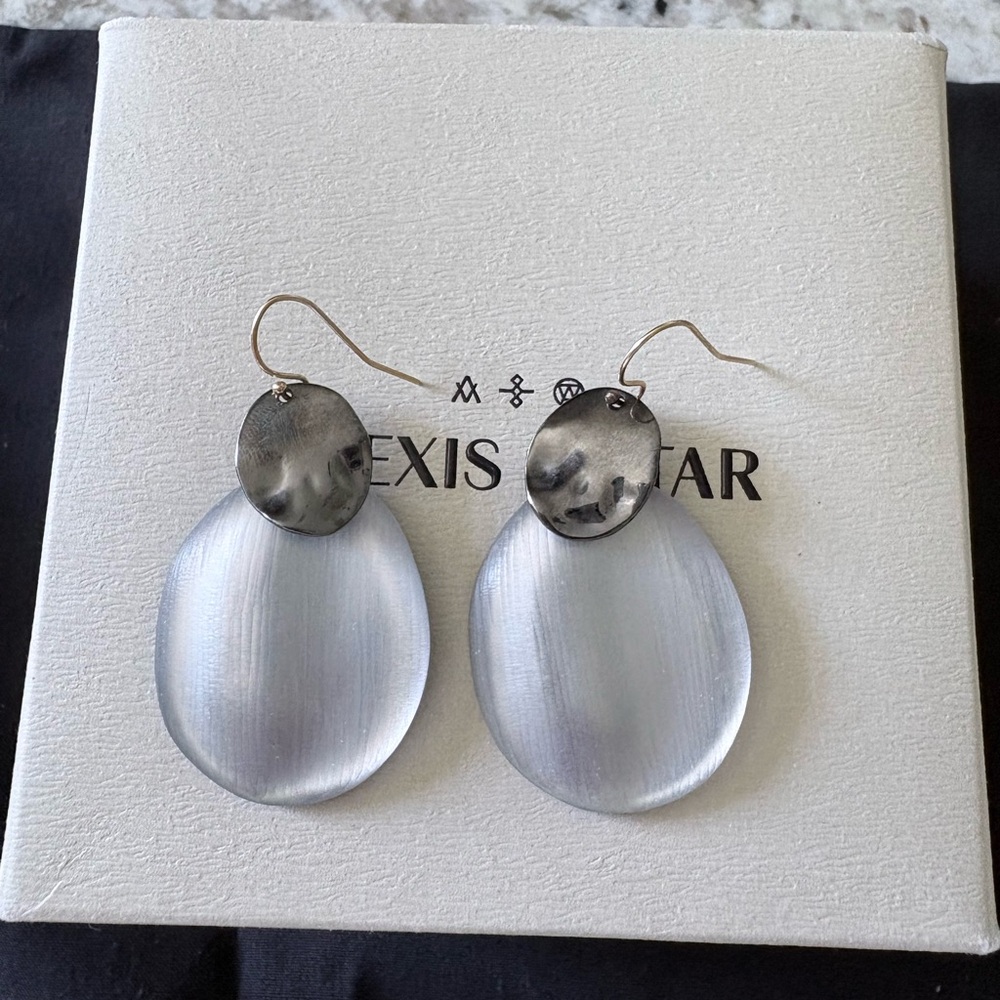 Alexis Bittar Silver Lucite Gorgeous Drop Earrings